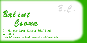 balint csoma business card